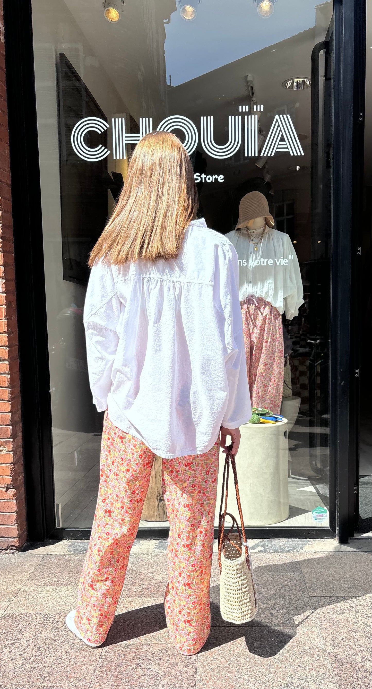 Pantalon « Suzette » rose/oranger