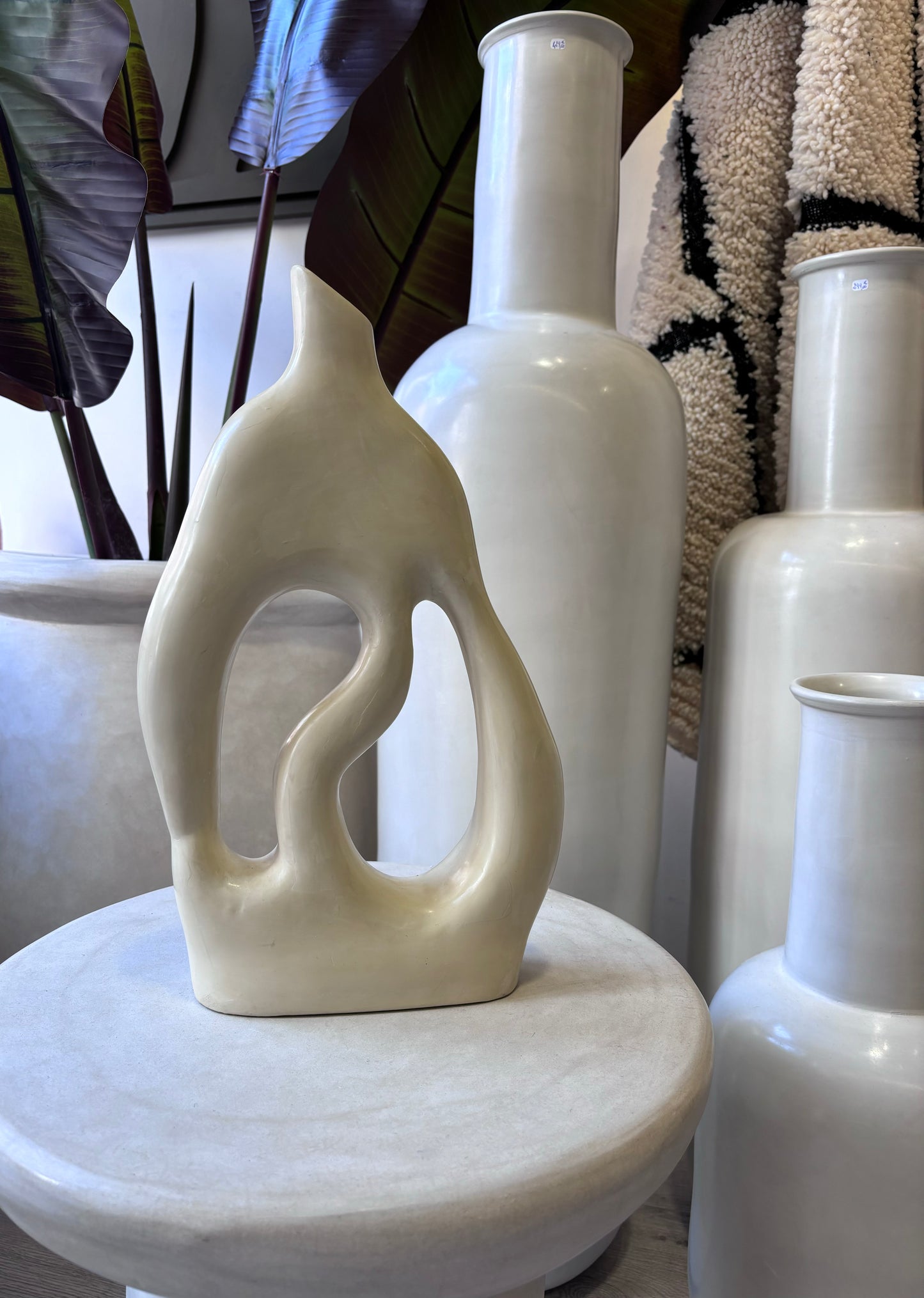 Poterie décoration "Tadelakt" Beige