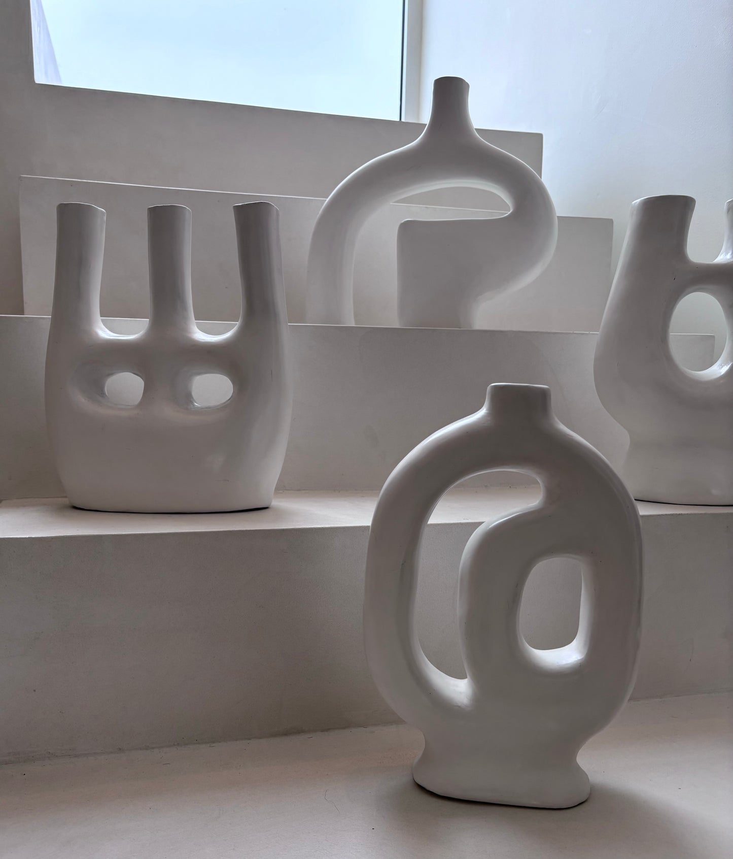 Poterie décoration "Tadelakt" Blanche