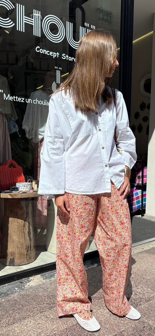 Pantalon « Suzette » rose/oranger